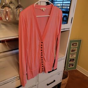 Zenana coral sweater w/buttons, size medium